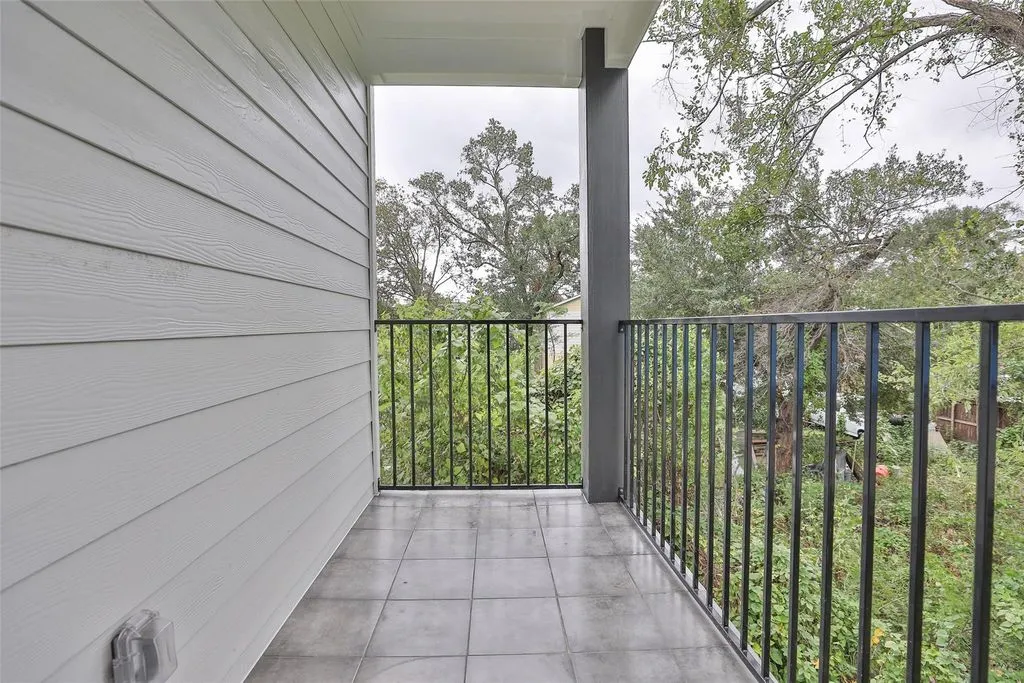 Covered balcony on the completed Julianah Estates home