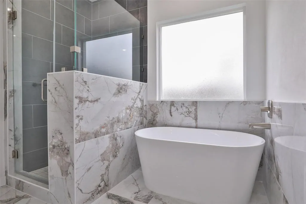Primary bathroom in the completed Julianah Estates home