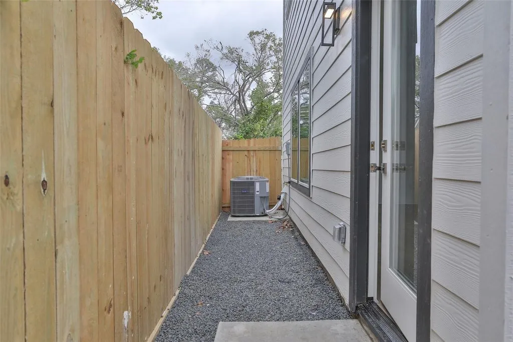 Side yard at the completed Julianah Estates home